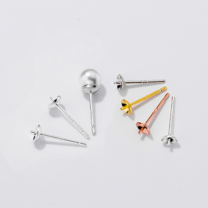 Pearl Earring Stud - S925 Sterling Silver Earrings Base Setting