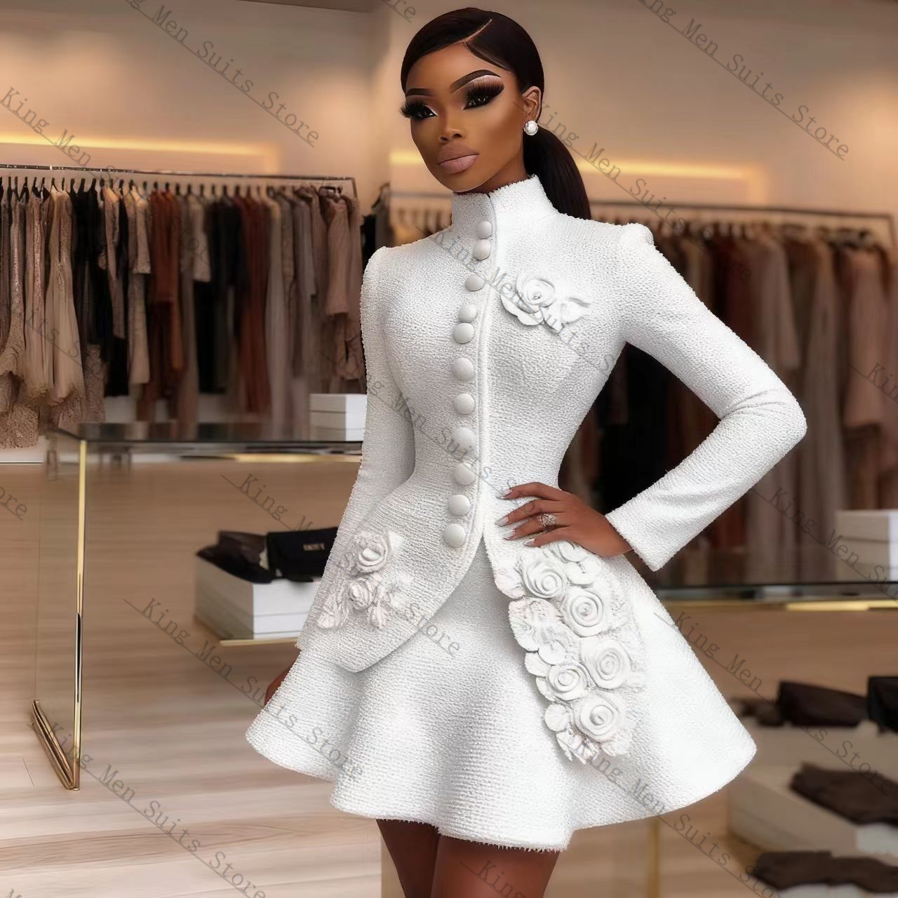 Women'S Formal Wear For Wedding Guest - Luxury White Women Suit Set 2