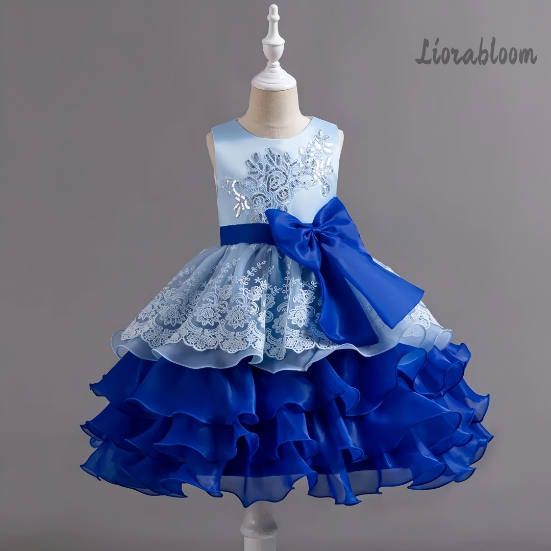 Formal Attire Woman - Girls' Dress With Large Bow Sleeveless