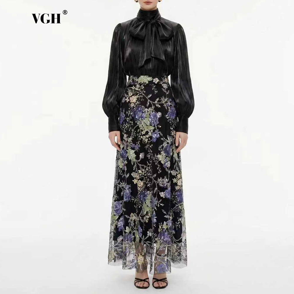 Formal Women'S Wear - VGH Elegant Chic Black Floral Two