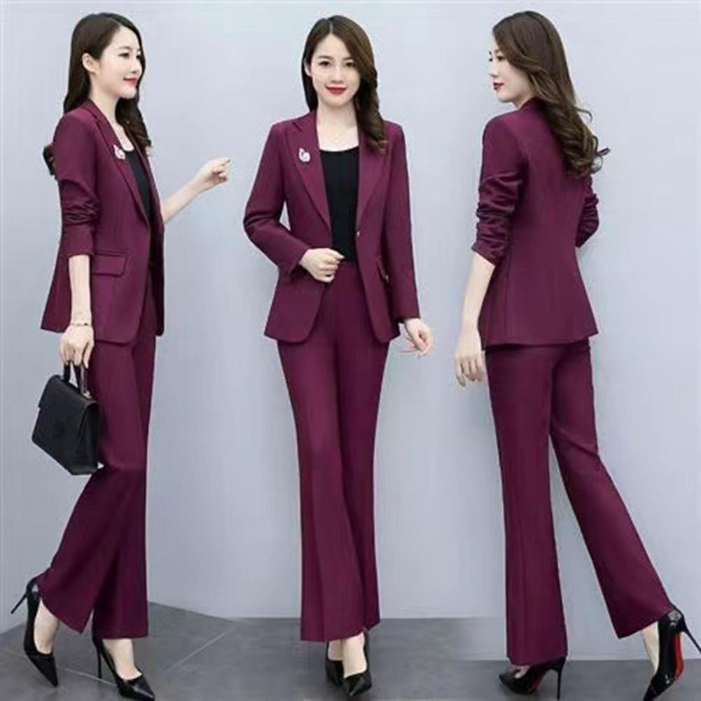 Women Formal Wear Pants - 2 Pcs/Set Lady Formal Coat Pants