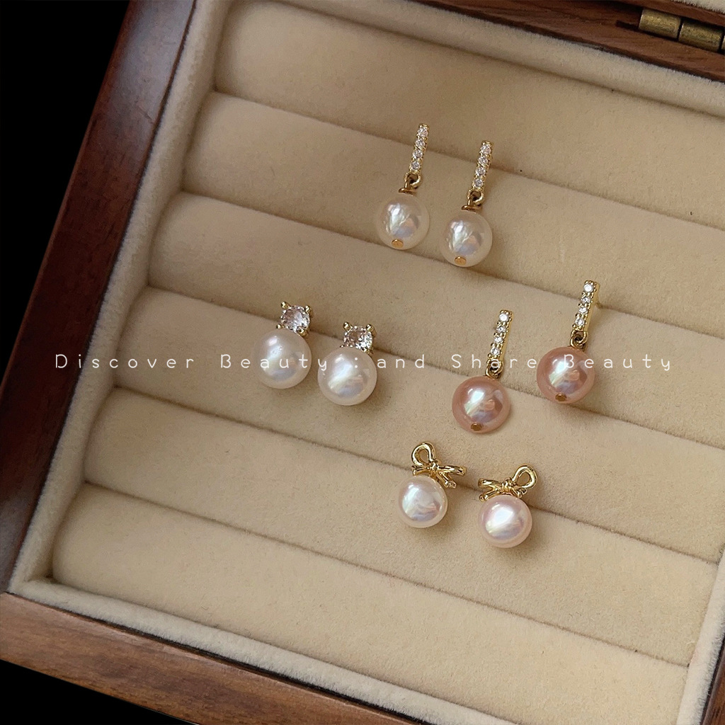 Pearl Earring Stud - DIY accessories Small daily natural pearl