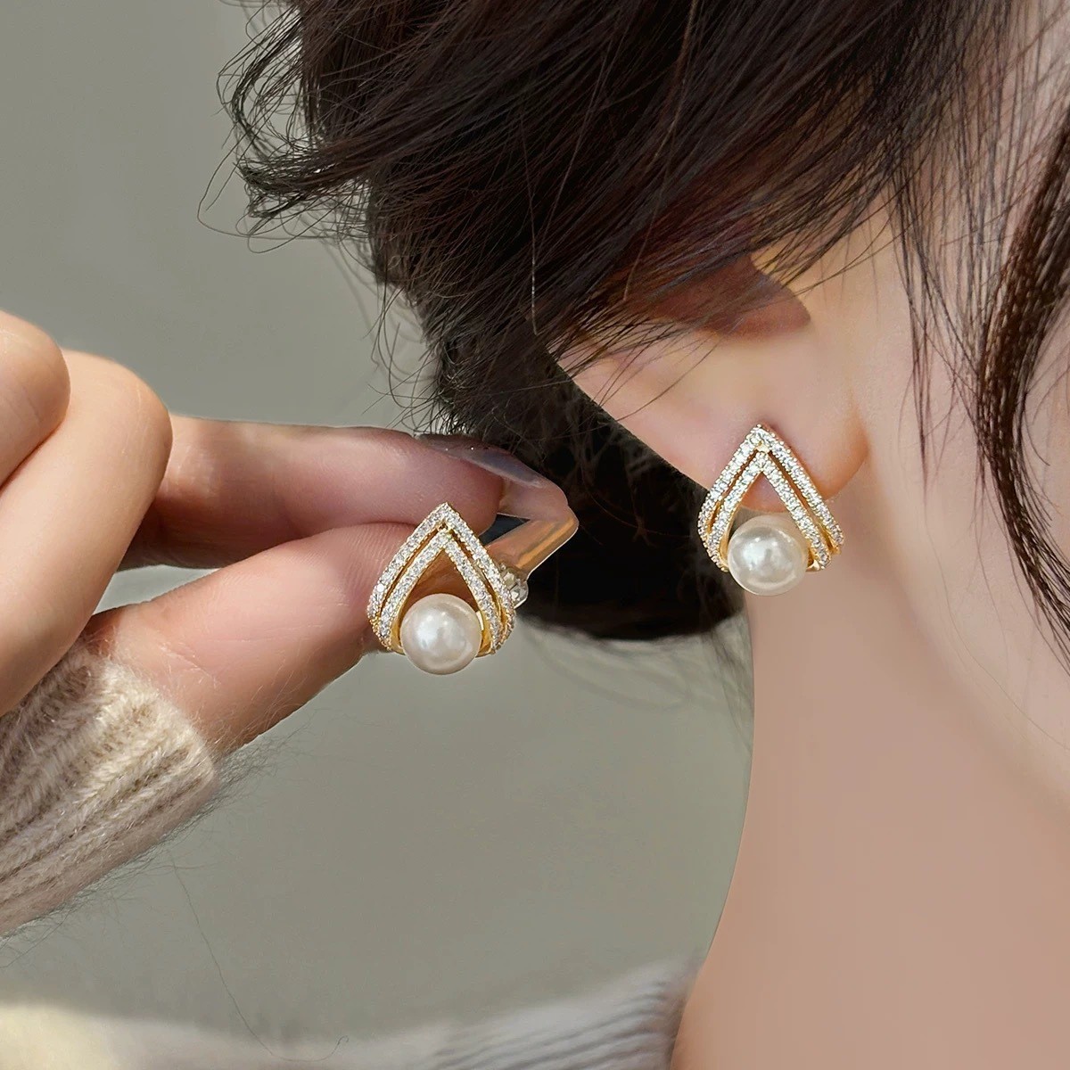 925 Silver Needle Korean Fashi - Pearl Earring Stud review and price