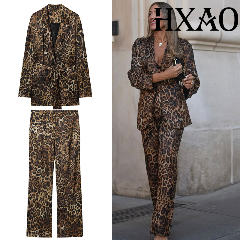 HXAO Leopard Pants Sets 2 Piec - Formal Attire Woman review and price