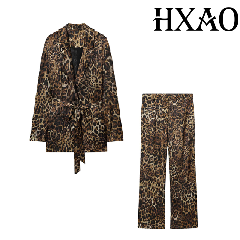 HXAO Leopard Pants Sets 2 Piec - Formal Attire Woman review and price