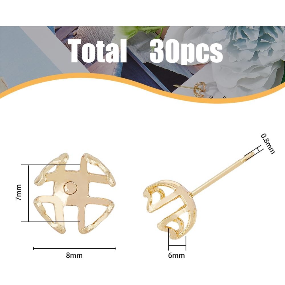 30Pcs Earring Mounting 4-Heart - Pearl Earring Stud review and price