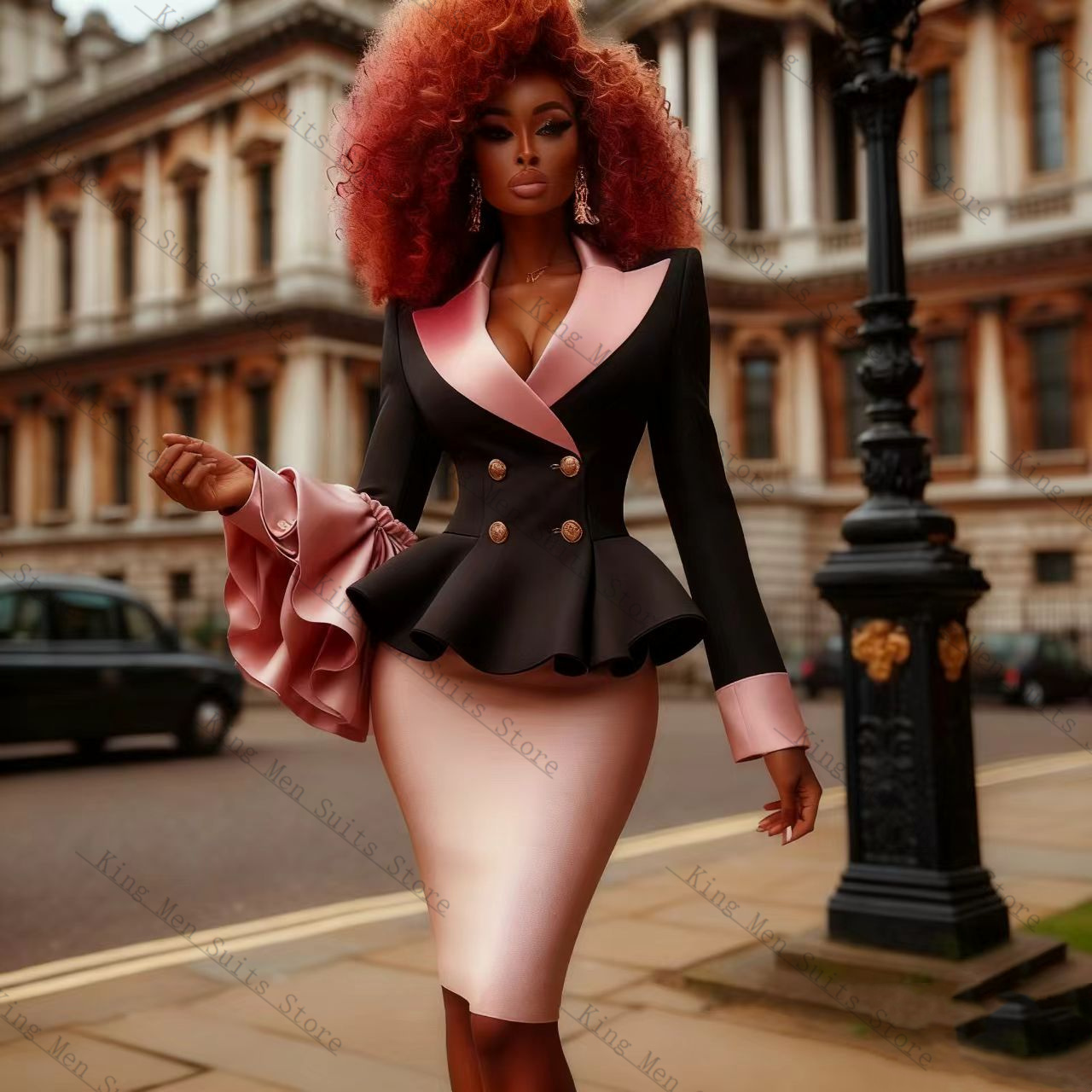 Black Pink Women Suit Set 2 Pc - Women'S Formal Wear For Wedding Guest review and price