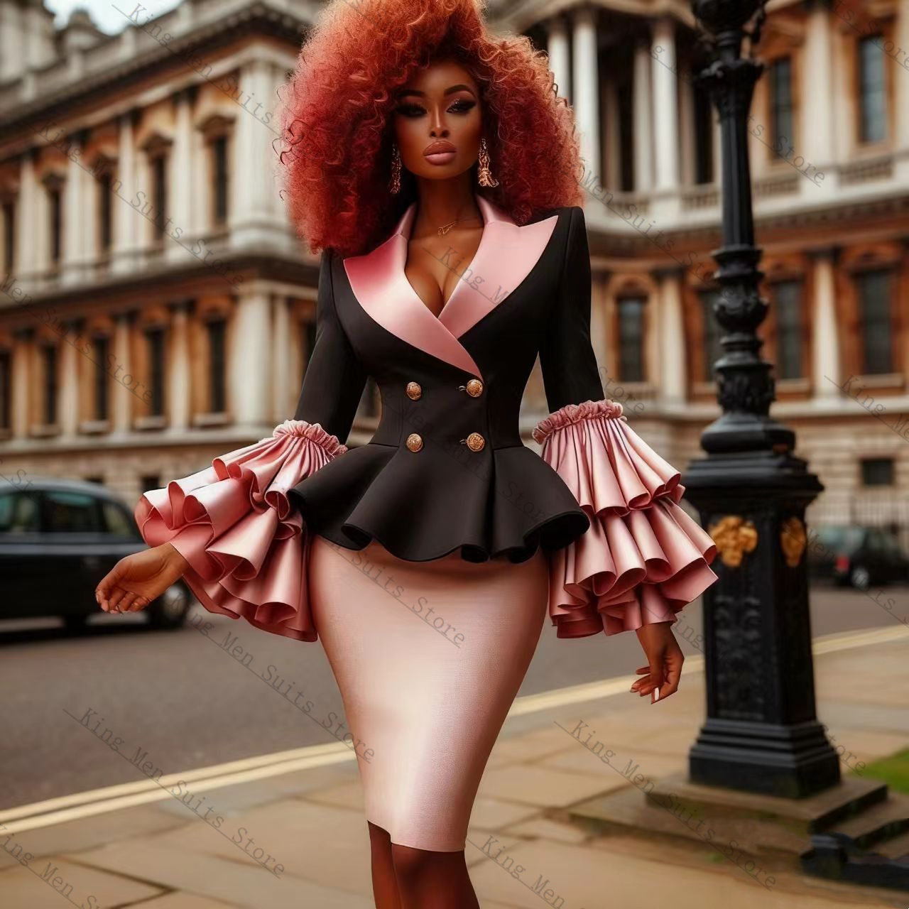 Black Pink Women Suit Set 2 Pc - Women'S Formal Wear For Wedding Guest review and price