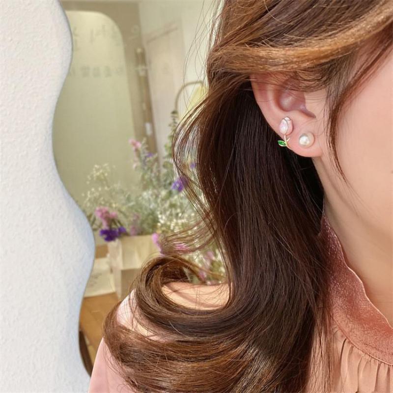 925 Silver Needle Korean Fashi - Pearl Earring Stud review and price