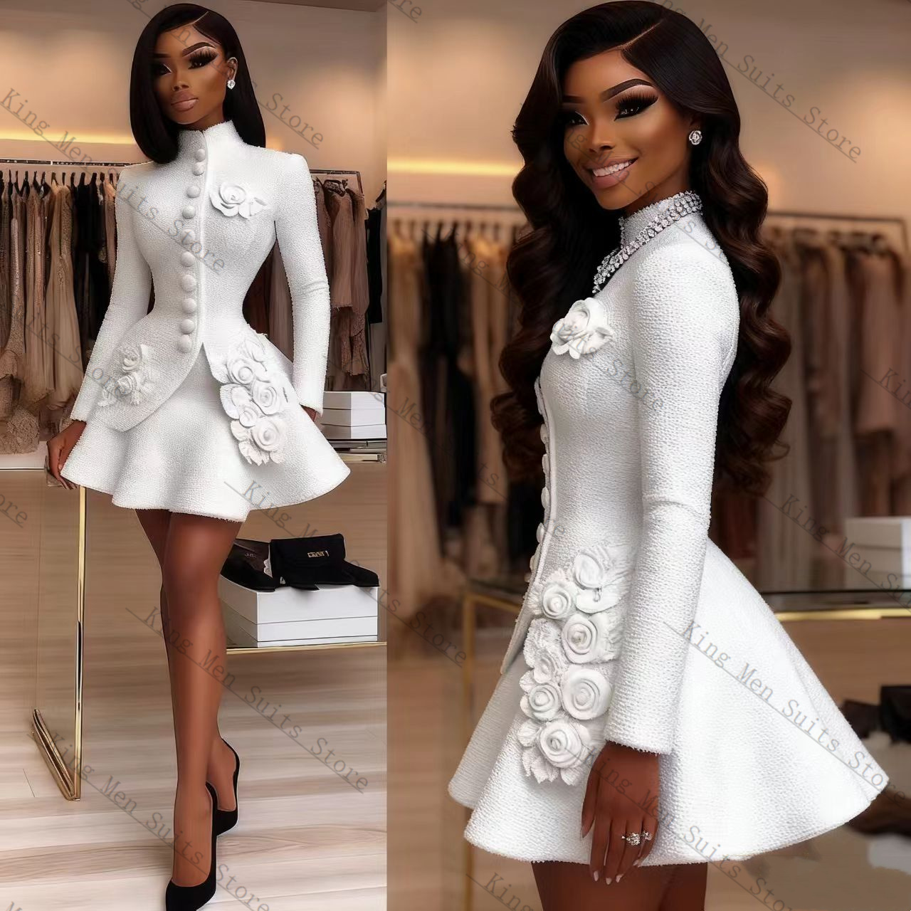 Luxury White Women Suit Set 2  - Women'S Formal Wear For Wedding Guest review and price