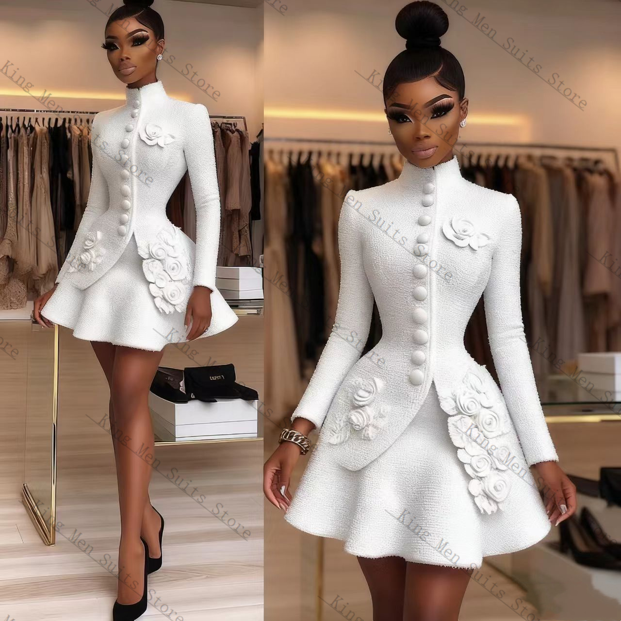 Luxury White Women Suit Set 2  - Women'S Formal Wear For Wedding Guest review and price