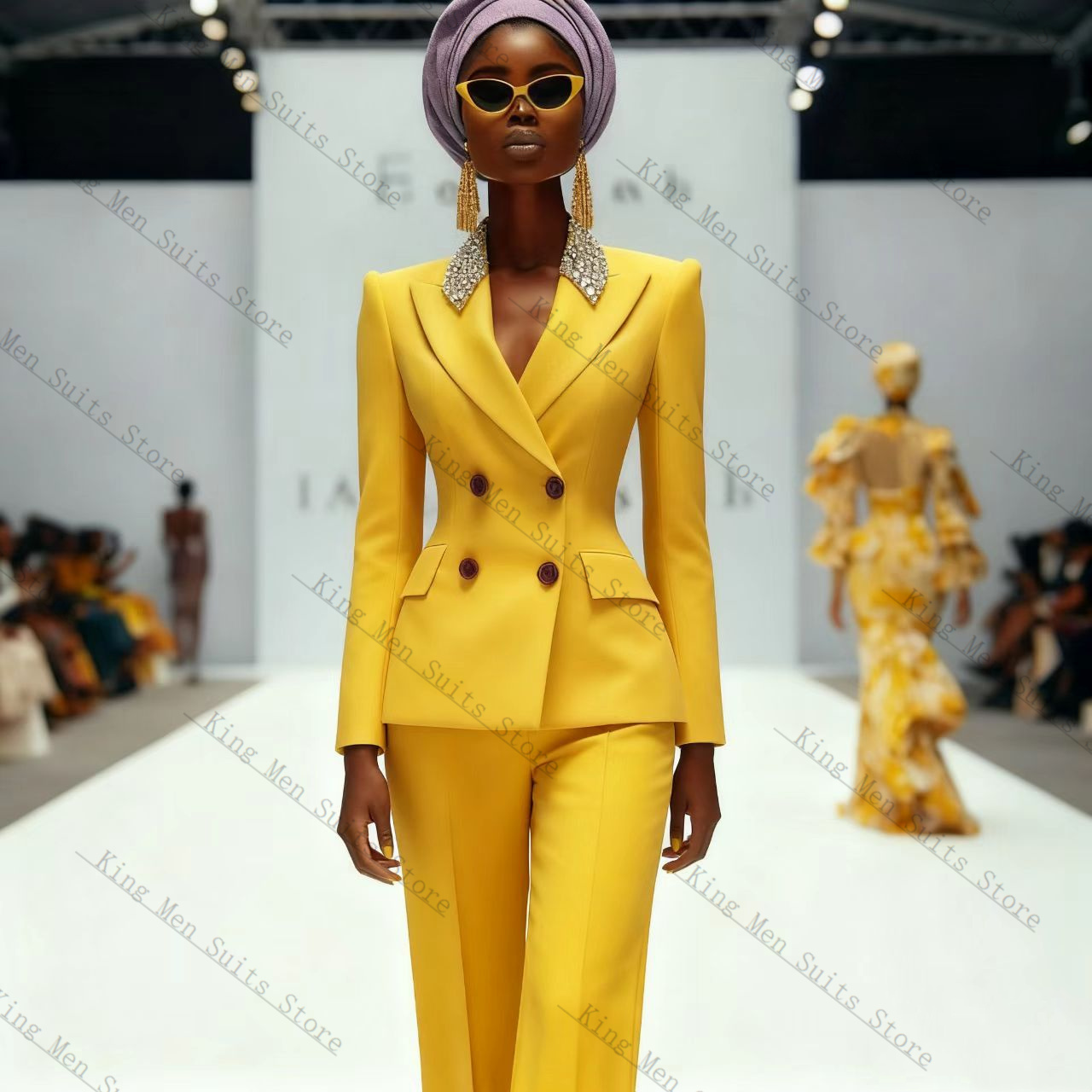 Luxury Crystals Women Suit Set - Women'S Formal Wear For Wedding Guest review and price