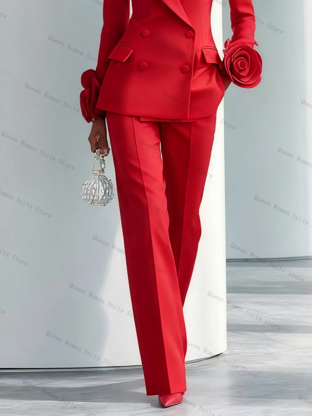 Luxury Red Women Suit Set 2 Pc - Women'S Formal Wear For Wedding Guest review and price