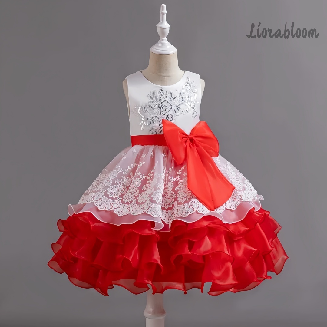 Girls' Dress With Large Bow Sl - Formal Attire Woman review and price