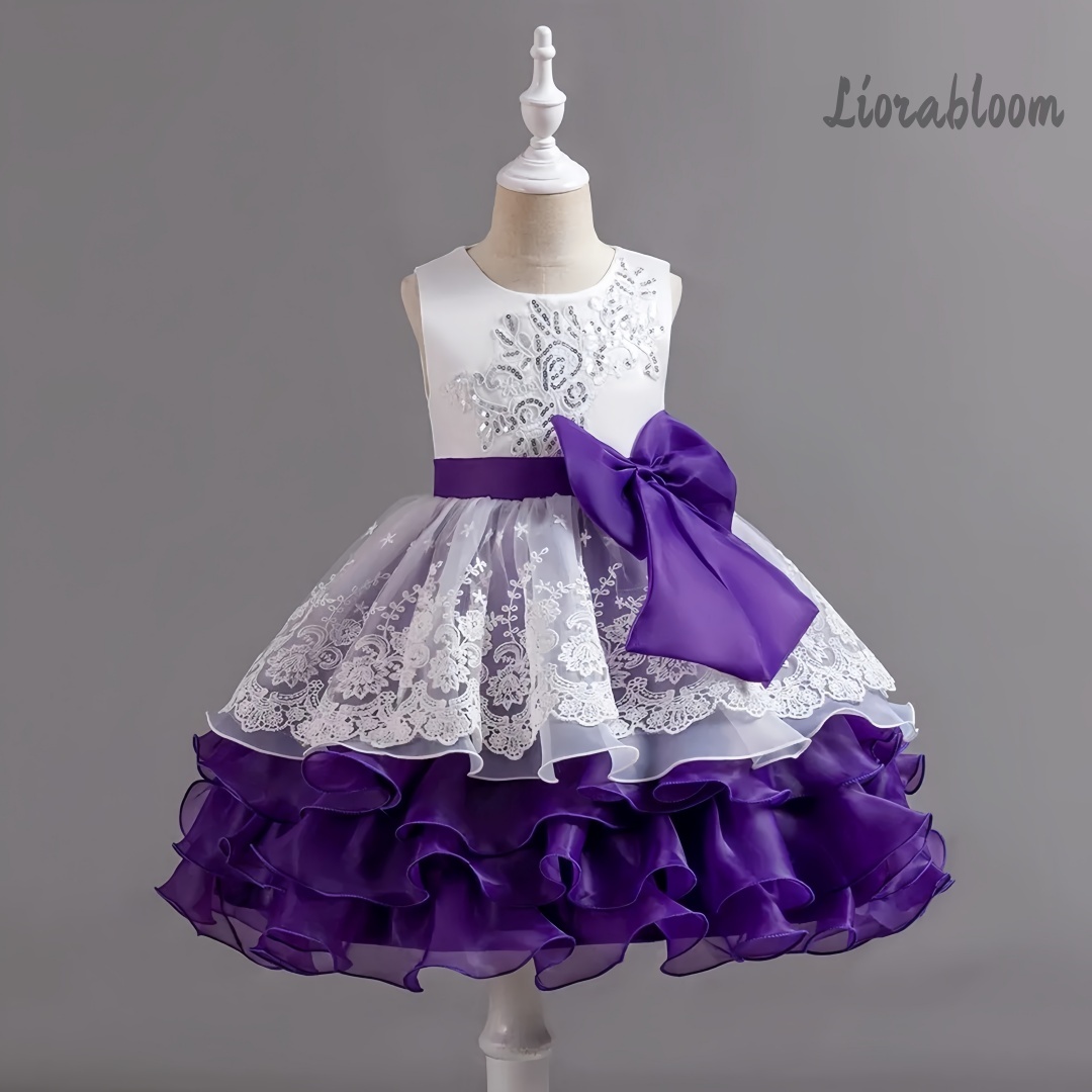 Girls' Dress With Large Bow Sl - Formal Attire Woman review and price