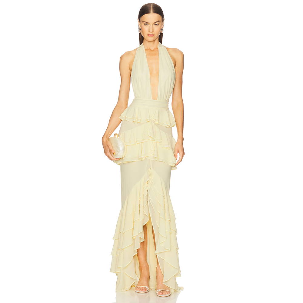 Evening Dresses Deep V Neck Ha - Women'S Formal Wear For Wedding Guest review and price