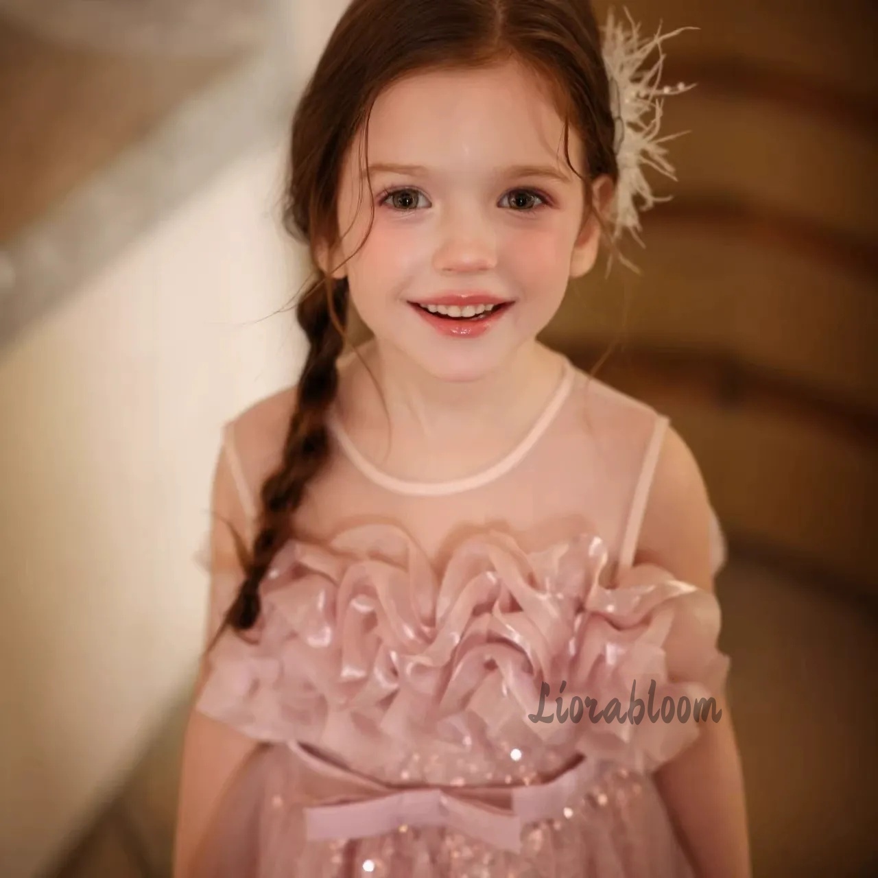Girls' Pink Wavy Tulle Formal  - Formal Attire Woman review and price