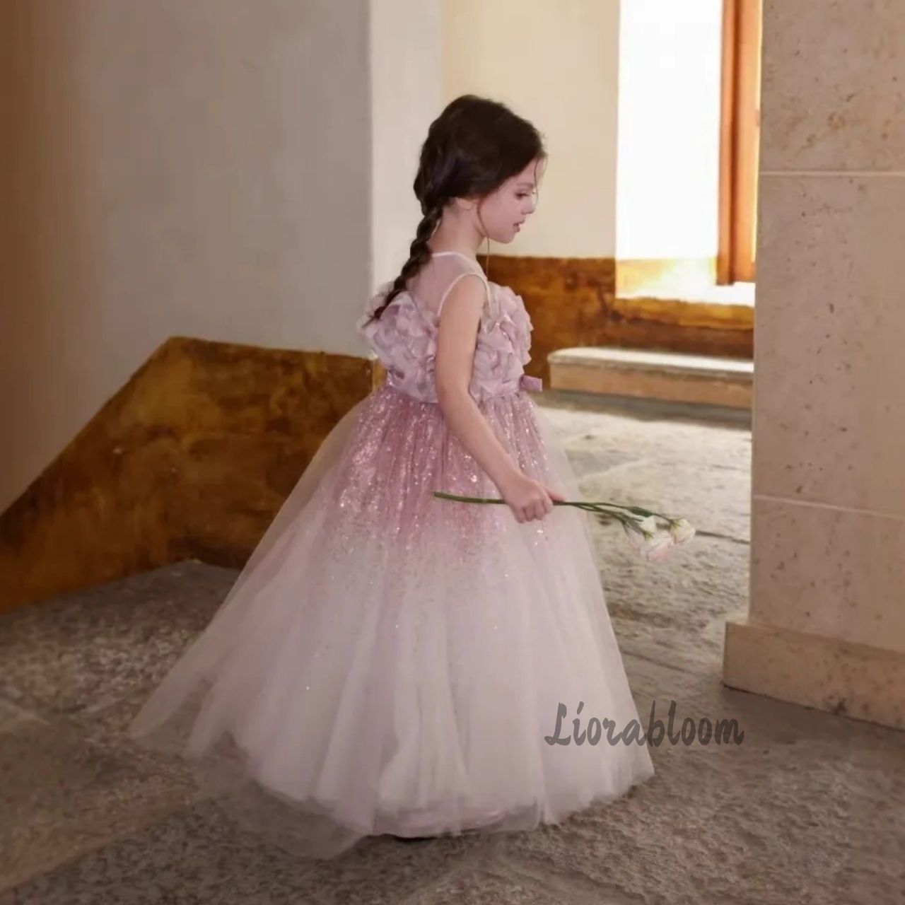 Girls' Pink Wavy Tulle Formal  - Formal Attire Woman review and price