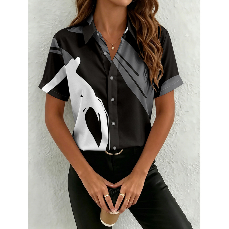 Women's Short Sleeve Button Sh - Women Formal Wear Stitching review and price