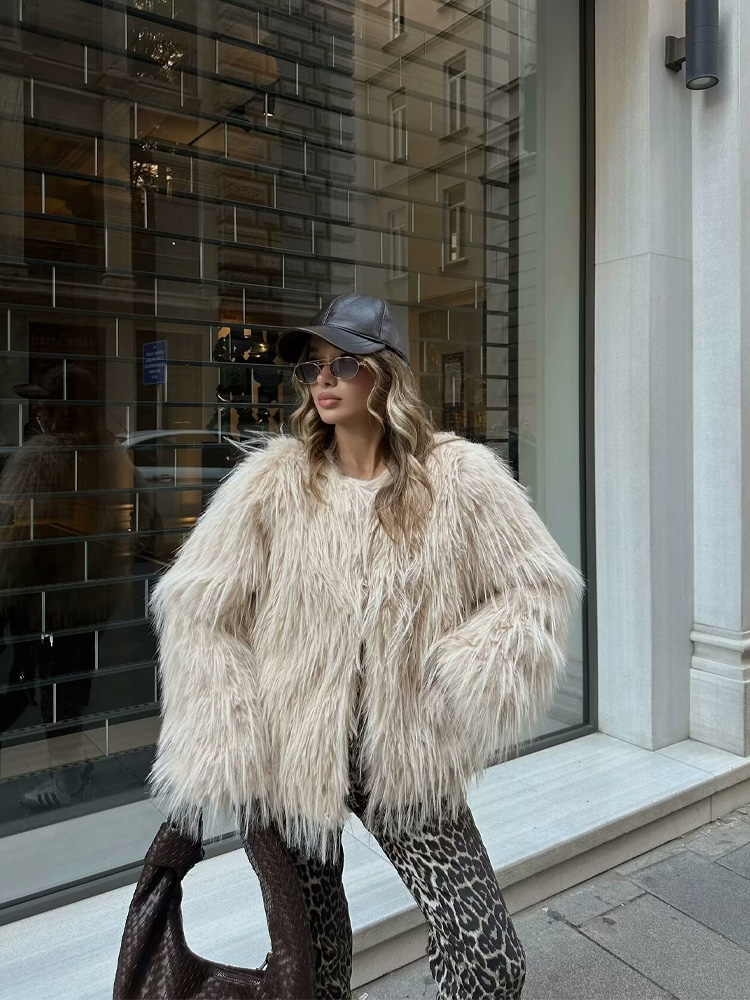 HH Women Elegant Faux Fur Coat - Women Formal Wear Stitching review and price
