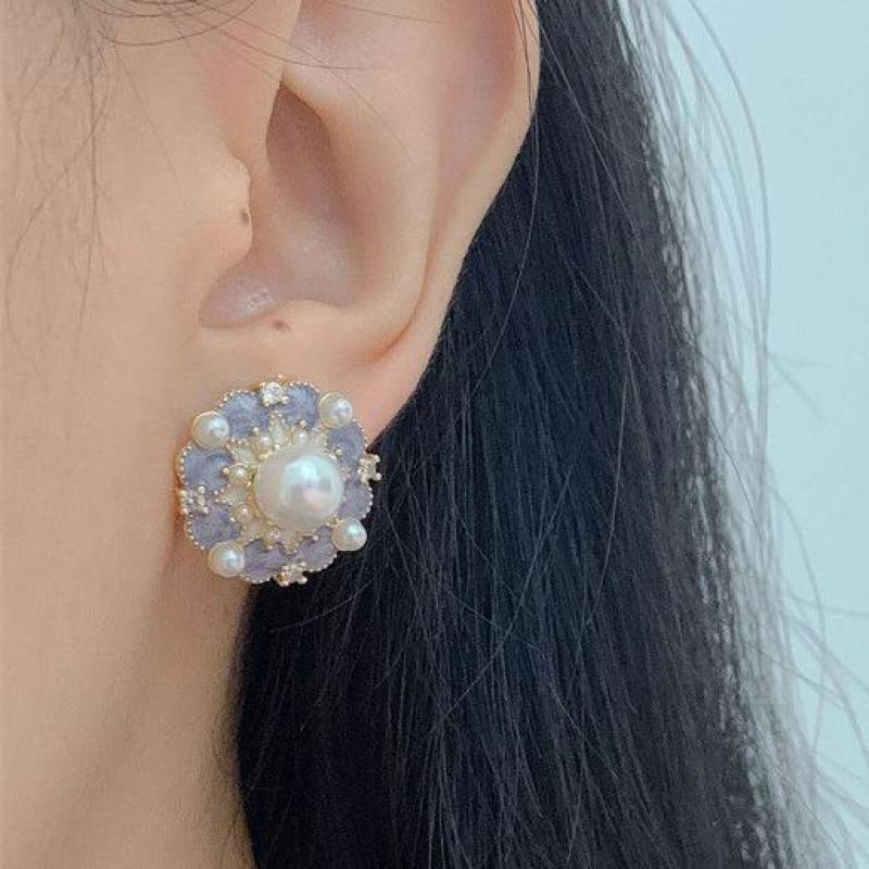 925 Silver Needle Vintage Purp - Pearl Earring Stud review and price