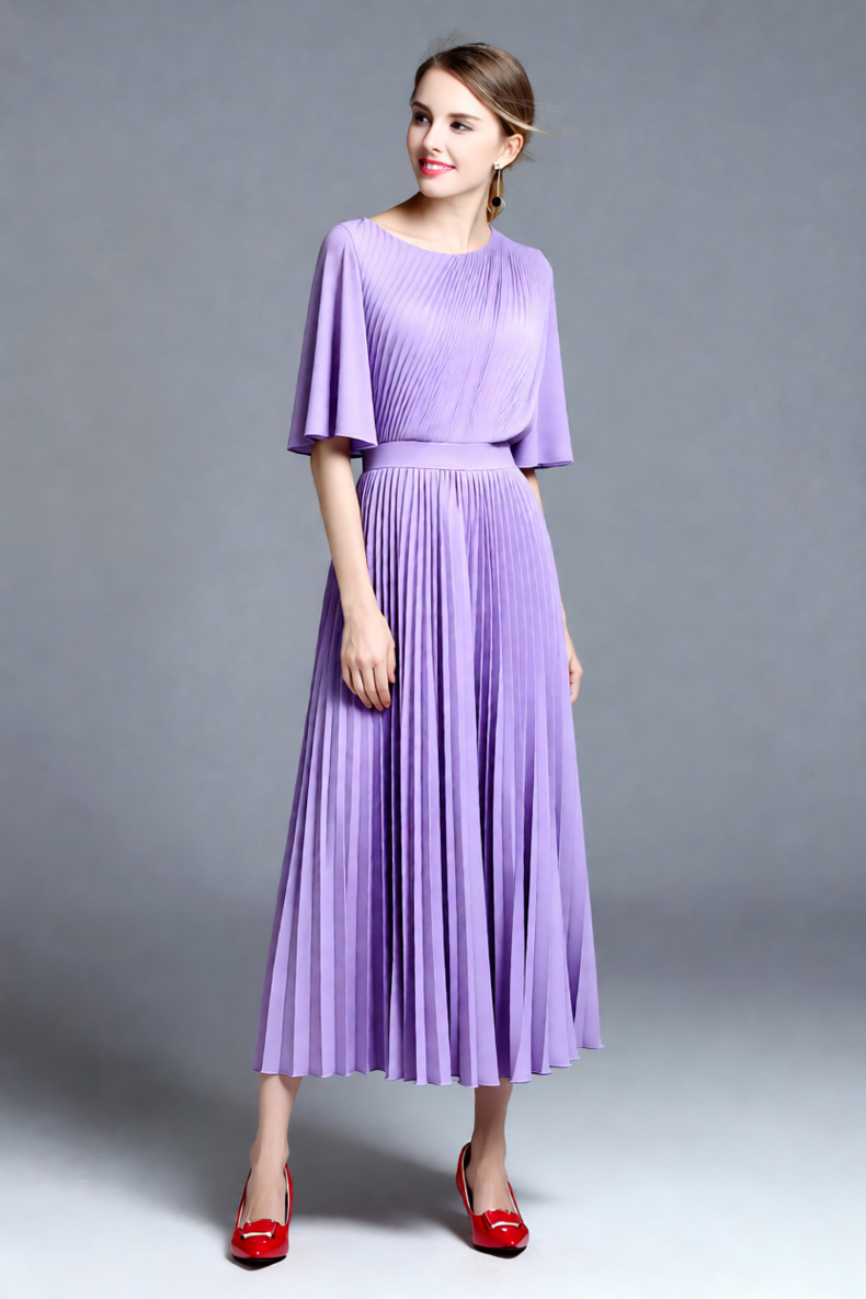 Women's Lilac Cape Sleeve Plea - Women'S Formal Wear For Wedding Guest review and price