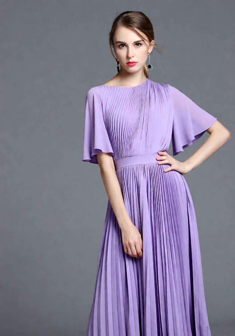 Women's Lilac Cape Sleeve Plea - Women'S Formal Wear For Wedding Guest review and price