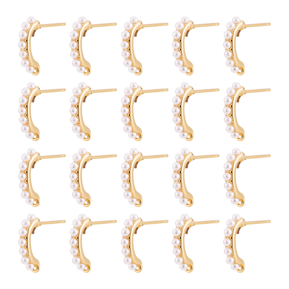 30pcs Brass Stud Earring Findi - Pearl Earring Stud review and price