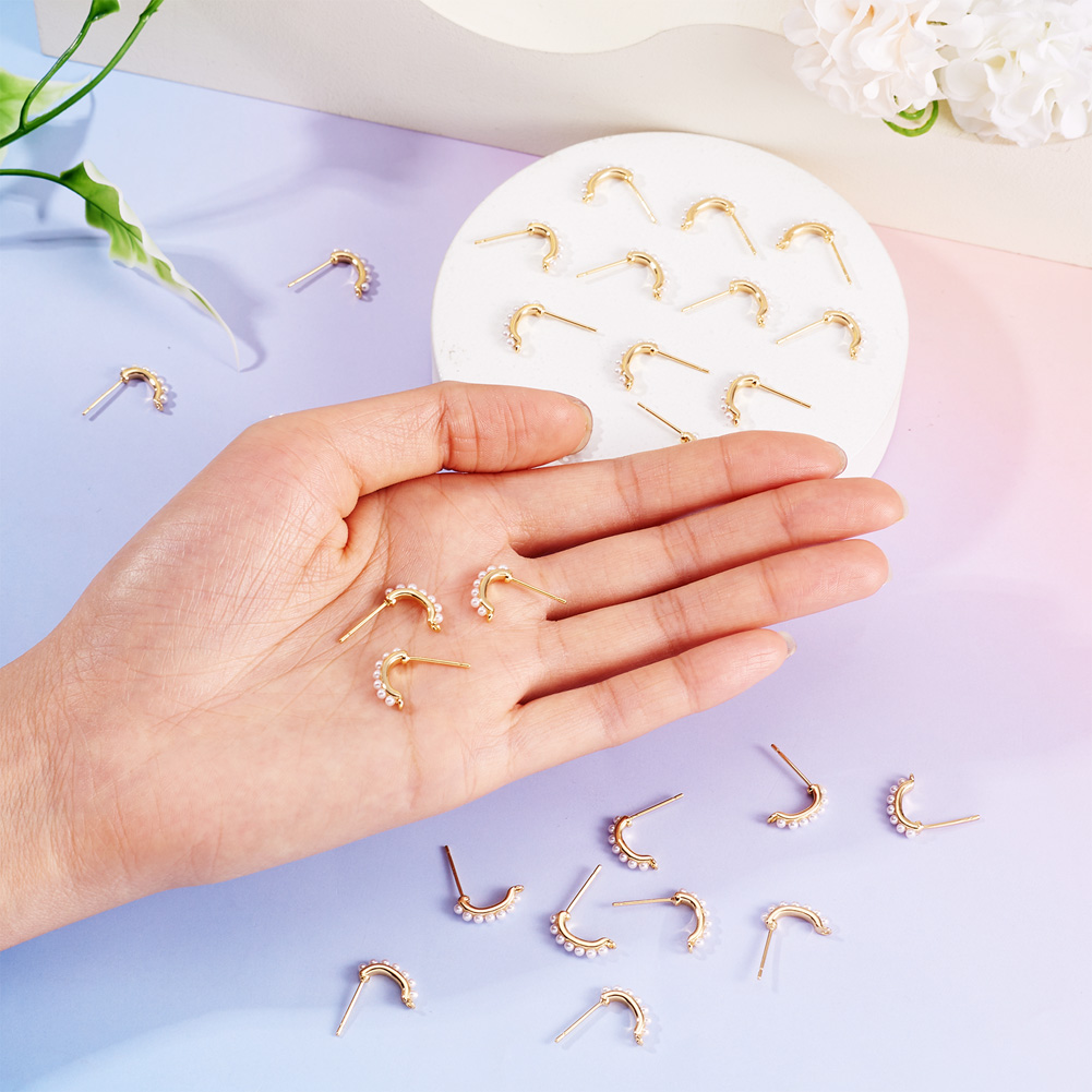 30pcs Brass Stud Earring Findi - Pearl Earring Stud review and price