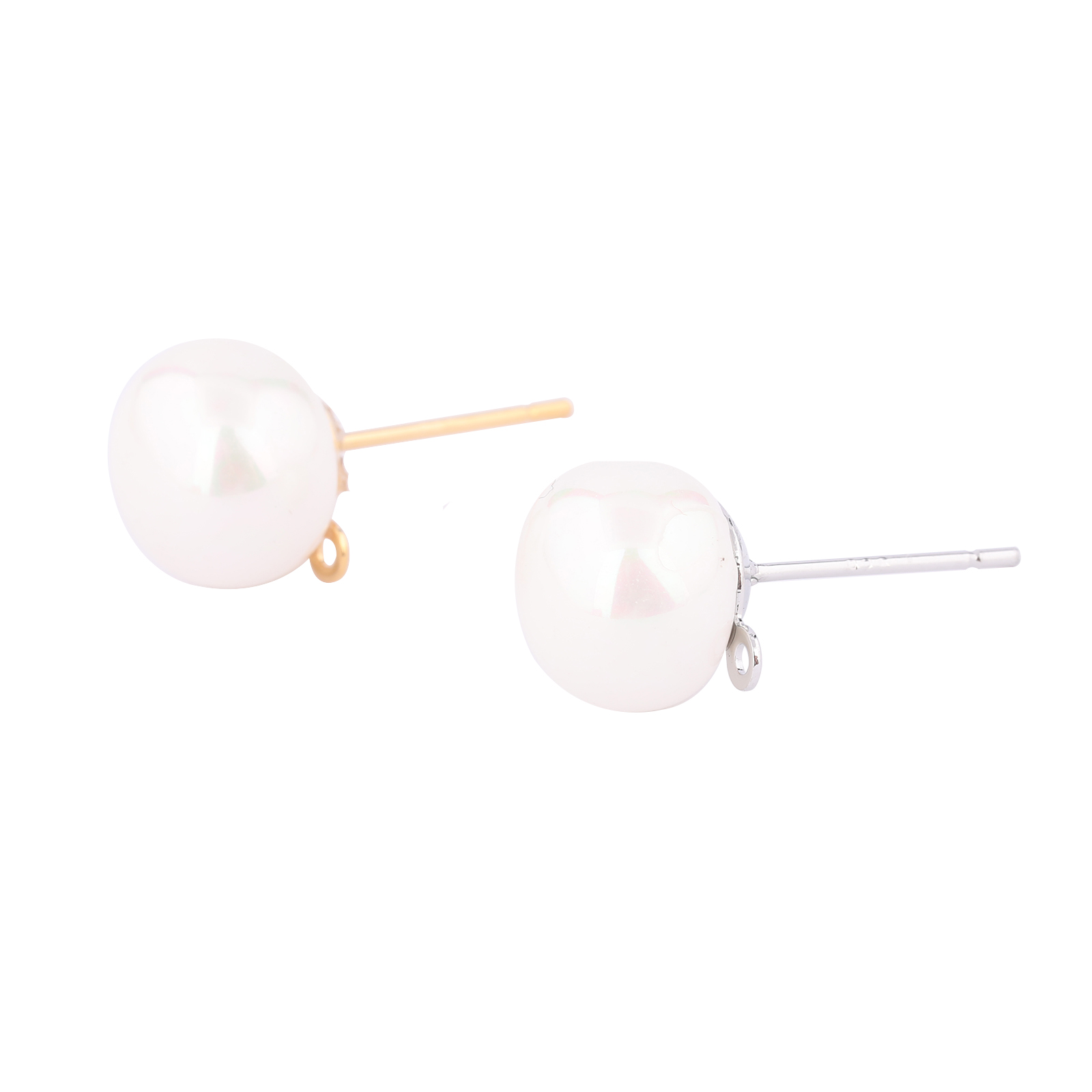 10pcs Copper White K Gold Plat - Pearl Earring Stud review and price